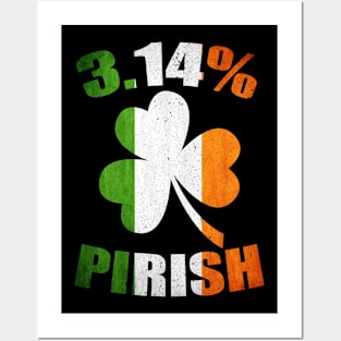 Pi Day St. Patrick's 3.14 Irish Funny Pirish Math Teacher Posters and Art